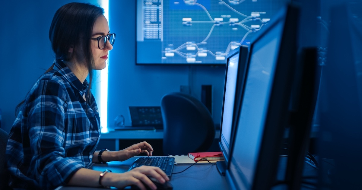 Healthcare worker reviewing data Healthcare worker reviewing data