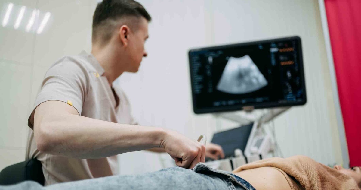 Technician performing an ultrasound