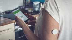 Photo of glucose monitor patch Photo of glucose monitor patch