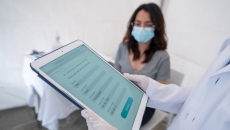 A patient being registered into a digital database A patient being registered into a digital database