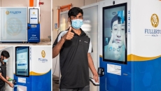 The first user of the Fullerton DigiHealth Kiosk