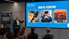 A presenter introducing the new MATS Centre during its launch A presenter introducing the new MATS Centre during its launch