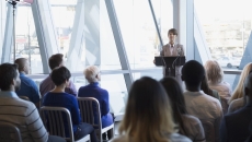 Executives at a lecture Executives at a lecture
