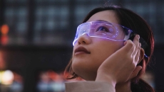 Person wearing smart glasses Person wearing smart glasses