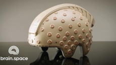 A photo of Brain.space's EEG helmet A photo of Brain.space's EEG helmet