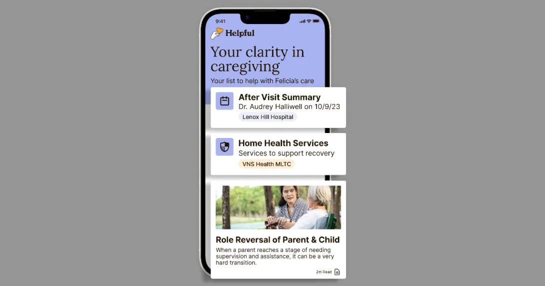 Screenshot of the Helpful app
Screenshot of the Helpful app