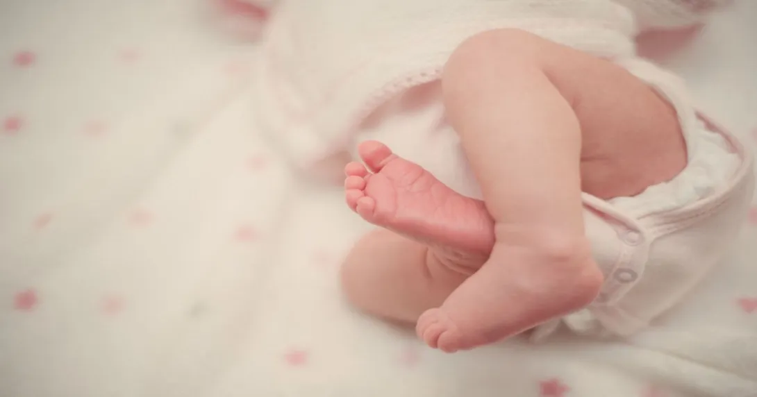 A baby in NICU bed A baby in NICU bed